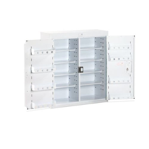 Bristol Maid Double-Door Drug Cabinet With 16 Shelves (800 x 300 x 900mm)