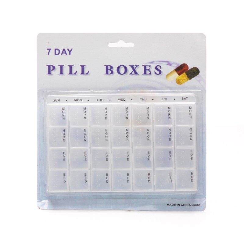 Pill Box Layout Drive Weekly Pill Box Organiser - MedicalSupplies.co.uk