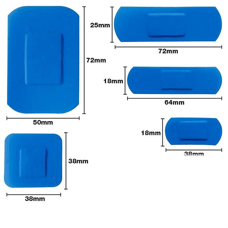 The Blue Plasters are available in five different sizes The Blue Plasters are available in five different sizes