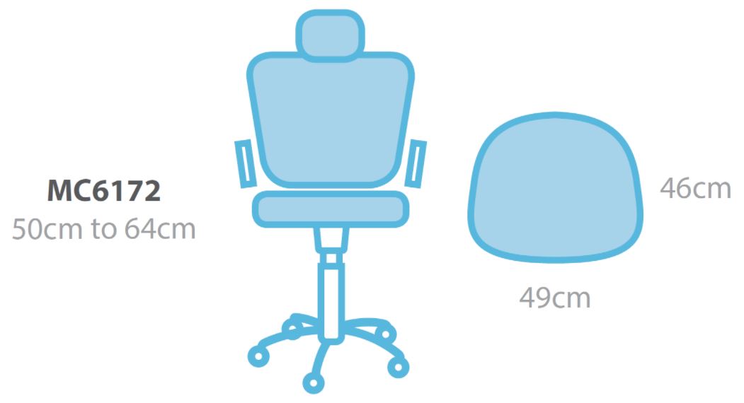 seers medical ophthalmology chair with headrest dimensions
