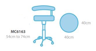 seers multi procedures high stool with 360 swing arm dimensions