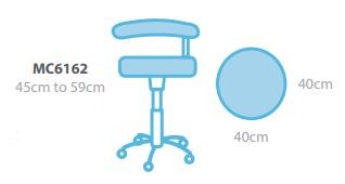 seers multi procedures standard stool with 360 swing arm dimensions