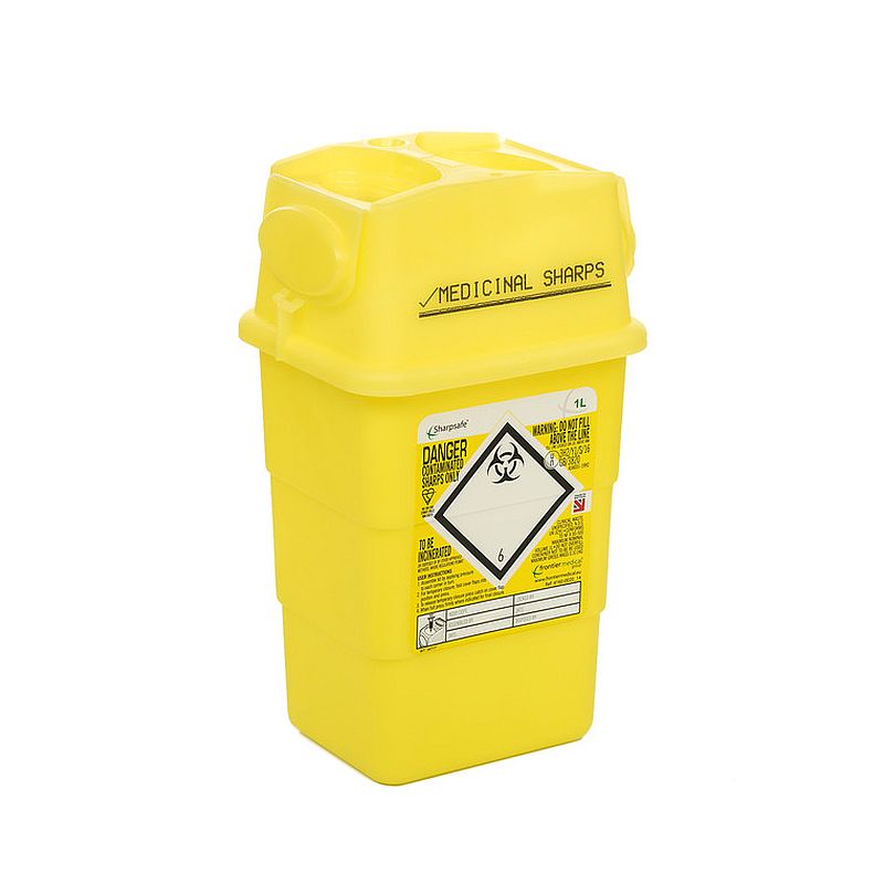 Sharpsafe 1L Sharps Container (100pk) MedicalSupplies.co.uk