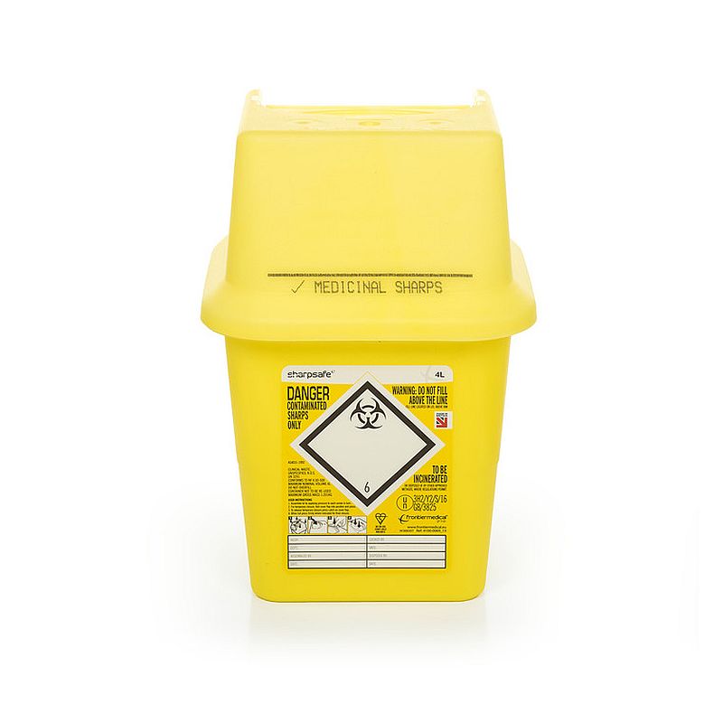 Sharpsafe 4L Sharps Container (50 Pack) MedicalSupplies.co.uk