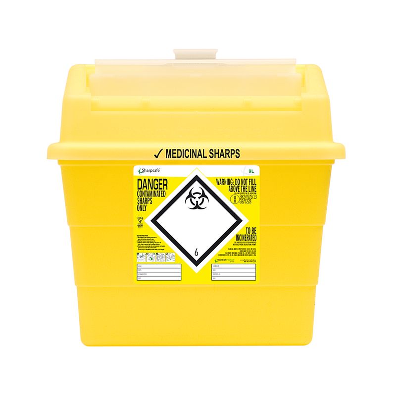 Sharpsafe 9L Sharps Container (20 Pack) MedicalSupplies.co.uk