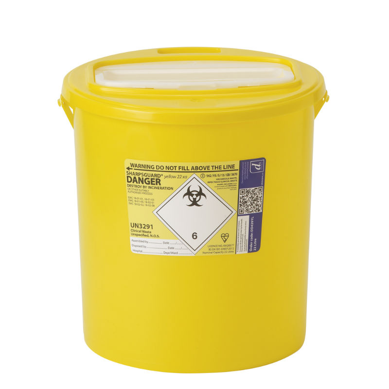 Sharpsguard Yellow 22L XA HighVolume Sharps Container (Case of 7