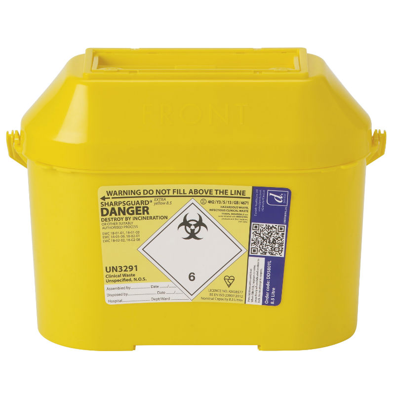 Sharpsguard Extra Yellow 8.5L Sharps Container (Case of 15