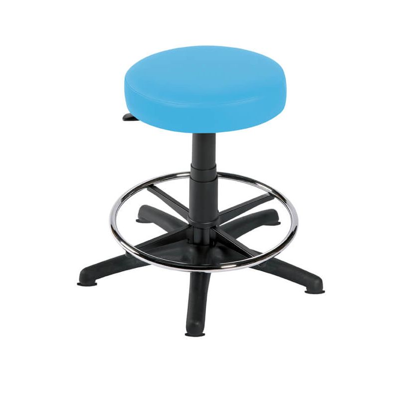 Sunflower Medical Sky Blue GasLift Stool with Foot Ring and Glides