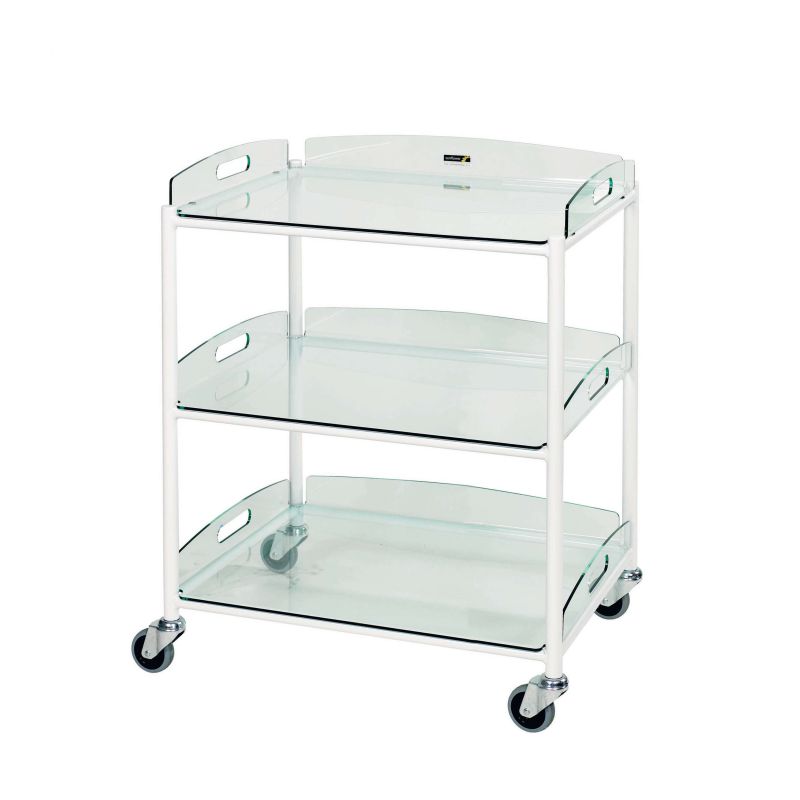 Sunflower Medical Dressing Trolley 66 x 52 x 86cm with Three Glass