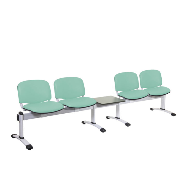 Sunflower Medical Mint Vinyl Venus Visitor 5 Section Seating with Table