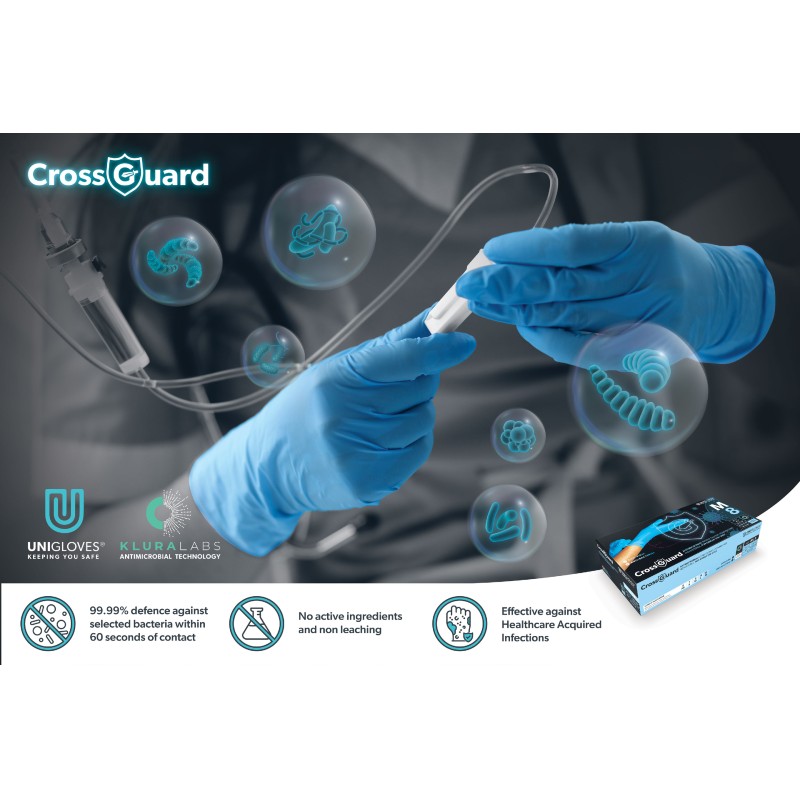 Unigloves CrossGuard GM010X Blue Gloves - MedicalSupplies.co.uk
