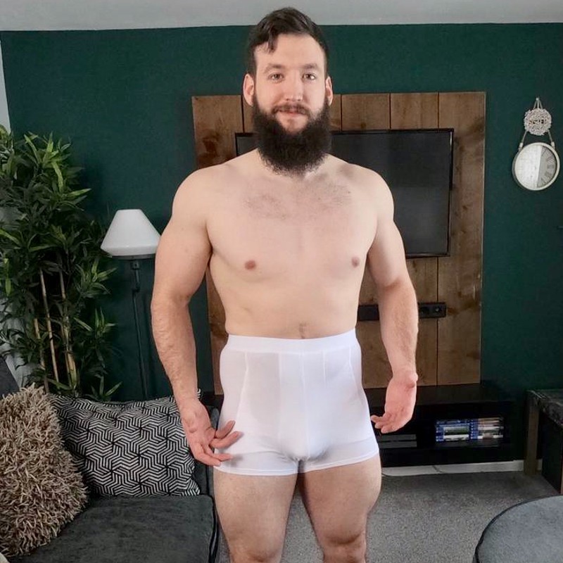 Vanilla Blush Men's White Ostomy Boxer 