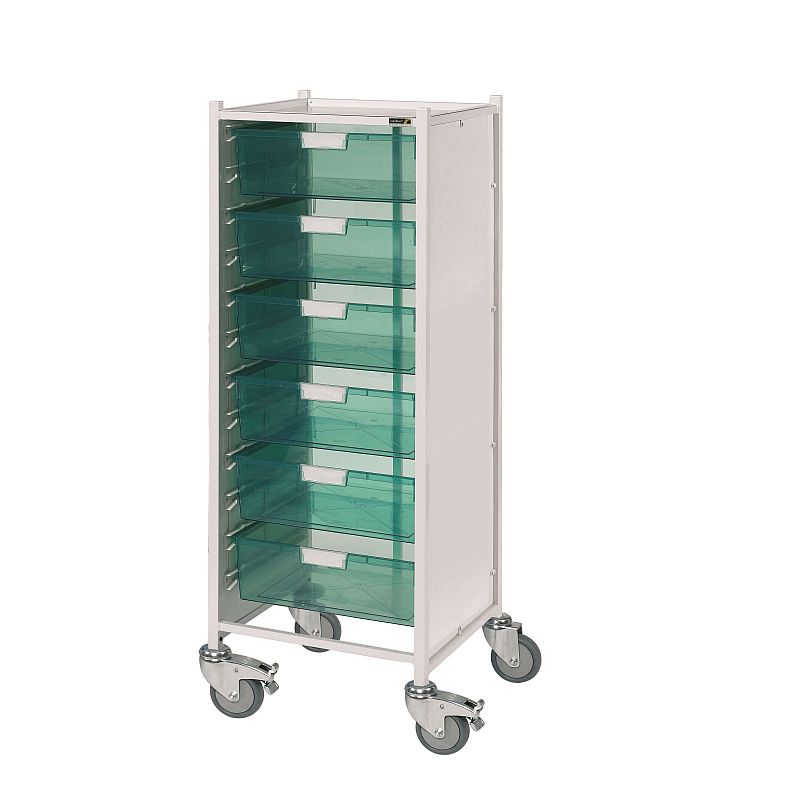 Sunflower Medical Vista 120 Storage Trolley with Six DoubleDepth Green