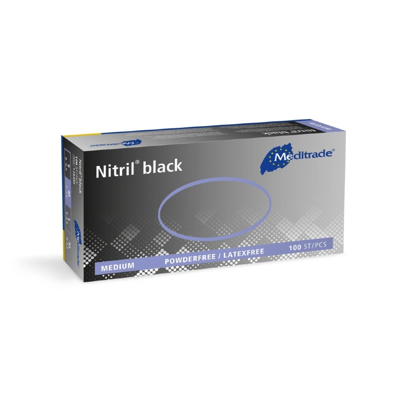 100x Unigloves Black Pearl Einmalhandschuhe – Nitril, Schwarz, Latexfrei, Puderfrei