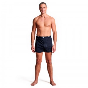 CUI Men's Navy Ostomy Boxer Shorts with Twin Pocket