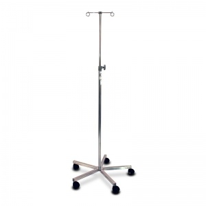Bristol Maid Two-Hook Stainless Steel Mobile Infusion Stand