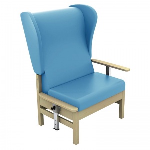 Sunflower Medical Atlas Cool Blue High-Back Vinyl Bariatric Patient Armchair with Drop Arms and Wings