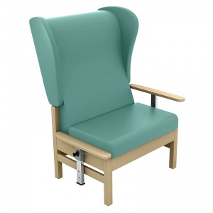 Sunflower Medical Atlas Mint High-Back Vinyl Bariatric Patient Armchair with Drop Arms and Wings