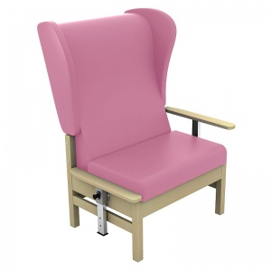 Sunflower Medical Atlas Salmon High-Back Vinyl Bariatric Patient Armchair with Drop Arms and Wings