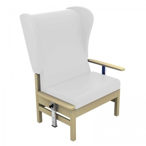Sunflower Medical Atlas White High-Back Vinyl Bariatric Patient Armchair with Drop Arms and Wings