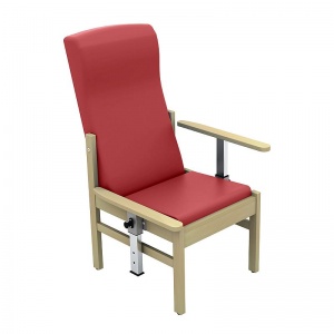 Sunflower Medical Atlas Red Wine High-Back Vinyl Patient Armchair with Drop Arms
