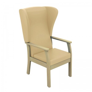 Sunflower Medical Atlas Beige High-Back Vinyl Patient Armchair with Wings