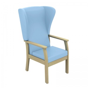 Sunflower Medical Atlas Cool Blue High-Back Vinyl Patient Armchair with Wings
