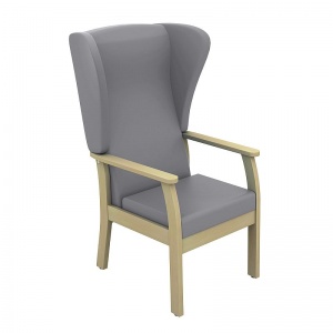 Sunflower Medical Atlas Grey High-Back Vinyl Patient Armchair with Wings