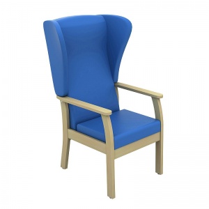 Sunflower Medical Atlas Mid Blue High-Back Vinyl Patient Armchair with Wings
