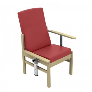 Sunflower Medical Atlas Red Wine Mid-Back Vinyl Patient Armchair with Drop Arms