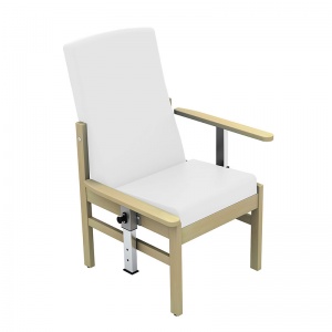Sunflower Medical Atlas White Mid-Back Vinyl Patient Armchair with Drop Arms