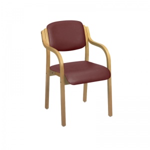 Sunflower Medical Red Wine Vinyl Aurora Visitor Chair with Arms