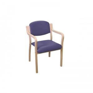 Sunflower Medical Mid Blue Vinyl Aurora Visitor Chair with Extended Arms