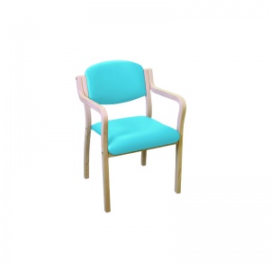 Sunflower Medical Sky Blue Vinyl Aurora Visitor Chair with Extended Arms