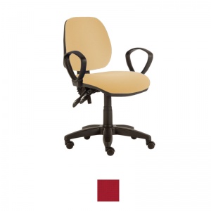 Sunflower Medical Red Mid-Back Twin-Lever Intervene Consultation Chair with Armrests and Black Base