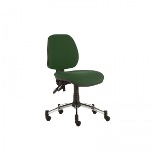 Sunflower Medical Green Mid-Back Twin-Lever Vinyl Consultation Chair with Chrome Base