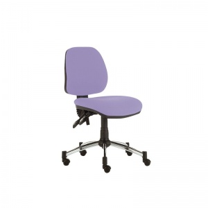 Sunflower Medical Lilac Mid-Back Twin-Lever Vinyl Consultation Chair with Chrome Base