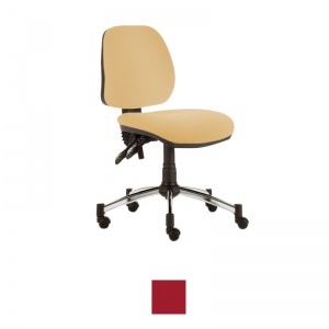 Sunflower Medical Red Mid-Back Twin-Lever Intervene Consultation Chair with Chrome Base