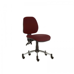 Sunflower Medical Red Wine Mid-Back Twin-Lever Vinyl Consultation Chair with Chrome Base