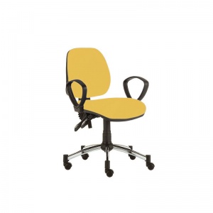 Sunflower Medical Primrose Mid-Back Twin-Lever Vinyl Consultation Chair with Armrests and Chrome Base
