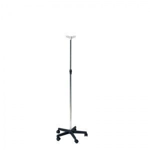 Sunflower Medical Chromed Steel IV Stand with Plastic Base (2 Hooks)