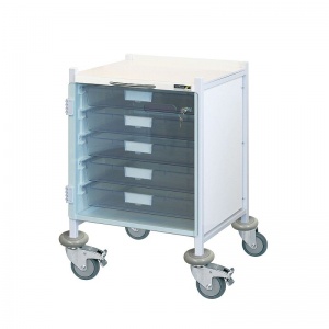 Sunflower Medical Vista 40 Clear Colour Concept Clinical Trolley with Five Single Depth Clear Trays