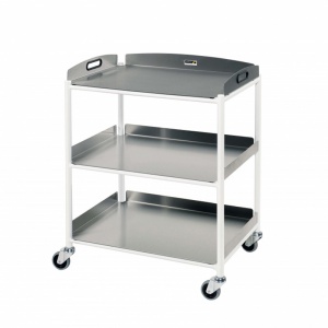 Sunflower Medical Dressing Trolley 66cm x 52cm x 86cm with Three Stainless Steel Trays