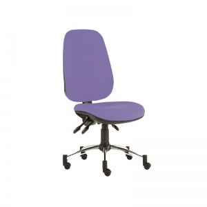 Sunflower Medical Lilac Deluxe Executive High-Back Three-Lever Vinyl Consultation Chair with Chrome Base