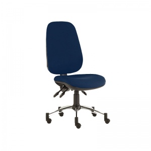 Sunflower Medical Navy Deluxe Executive High-Back Three-Lever Intervene Consultation Chair with Chrome Base