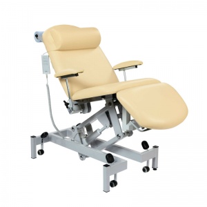 Sunflower Medical Beige Fusion Powered Headrest Treatment Chair with Single Foot Section and Tilting Seat