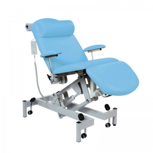 Sunflower Medical Cool Blue Fusion Powered Headrest Treatment Chair with Single Foot Section and Tilting Seat