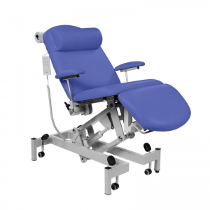 Sunflower Medical Mid Blue Fusion Powered Headrest Treatment Chair with Single Foot Section and Tilting Seat