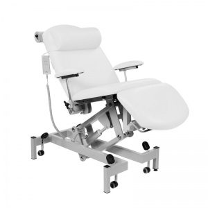 Sunflower Medical White Fusion Powered Headrest Treatment Chair with Single Foot Section and Tilting Seat