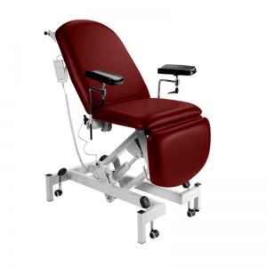 Sunflower Medical Red Wine Fusion Electric Height Phlebotomy Chair with Electric Back and Foot Sections
